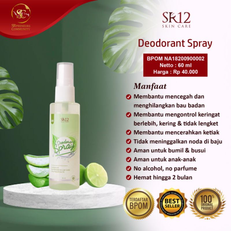 Jual Deodorant Spray Sr Penghilang Bau Badan Membersihkan