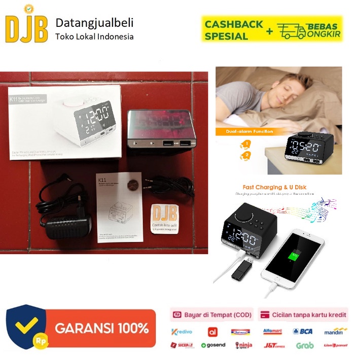 Jual Inlife Jam Meja Bluetooth Speaker Alarm USB wireless iphone K11