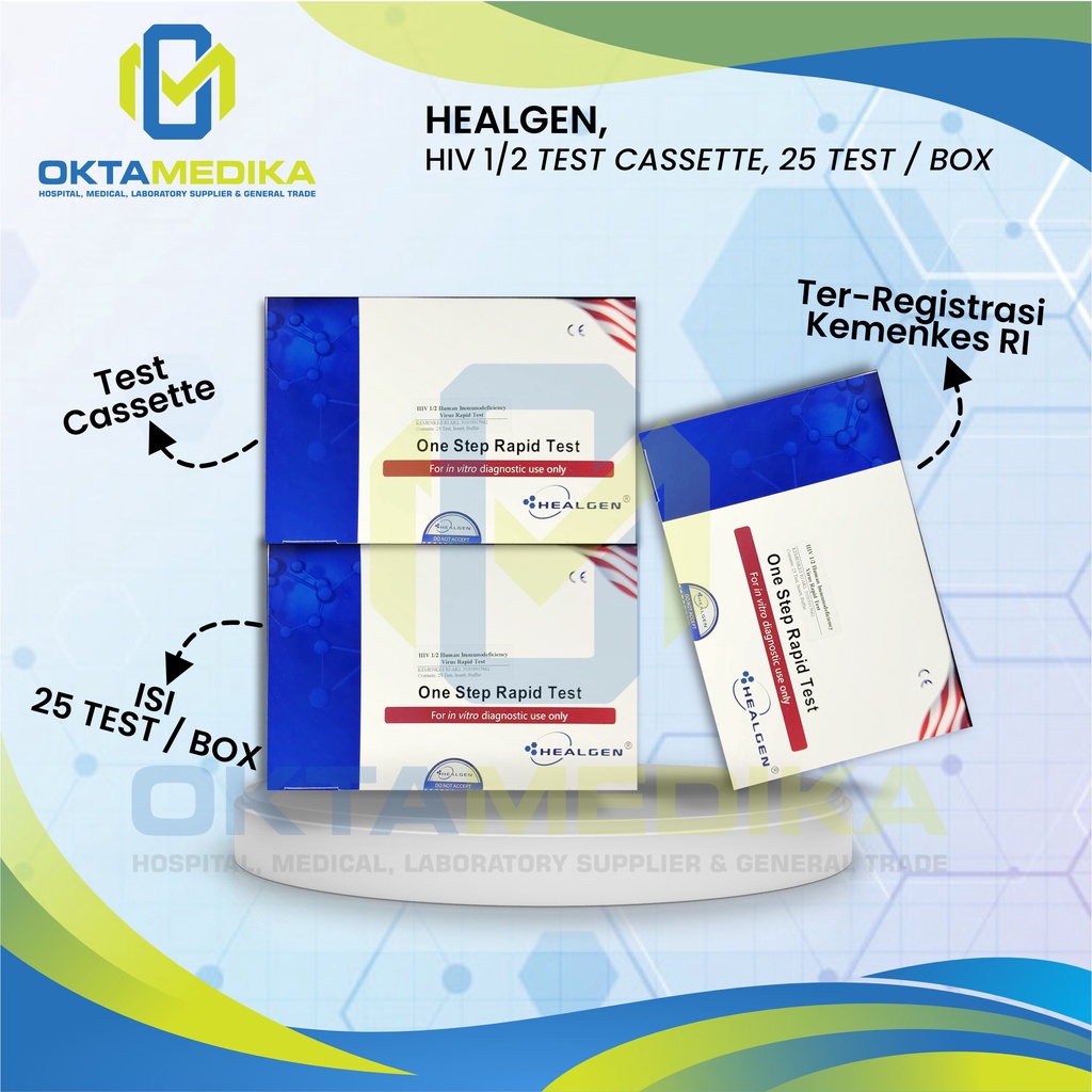 Jual HEALGEN, HIV 1/2 TEST CASSETTE (25 TEST) Shopee Indonesia