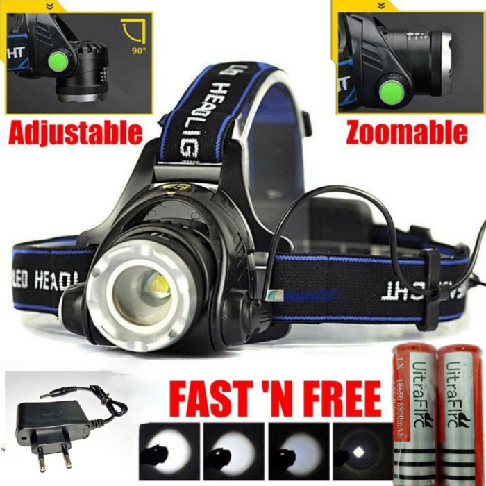 Jual SENTER KEPALA HEAD LAMP LED CREE XML T6 HD LD T11 RECHARGEABLE ...