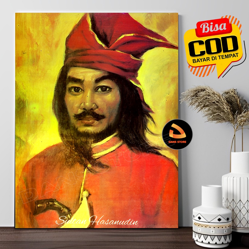 Jual Poster Lukisan Sultan Hasanudin Pahlawan Nasional Hiasan Dinding Papan Mdf Dekorasi Dan 7492