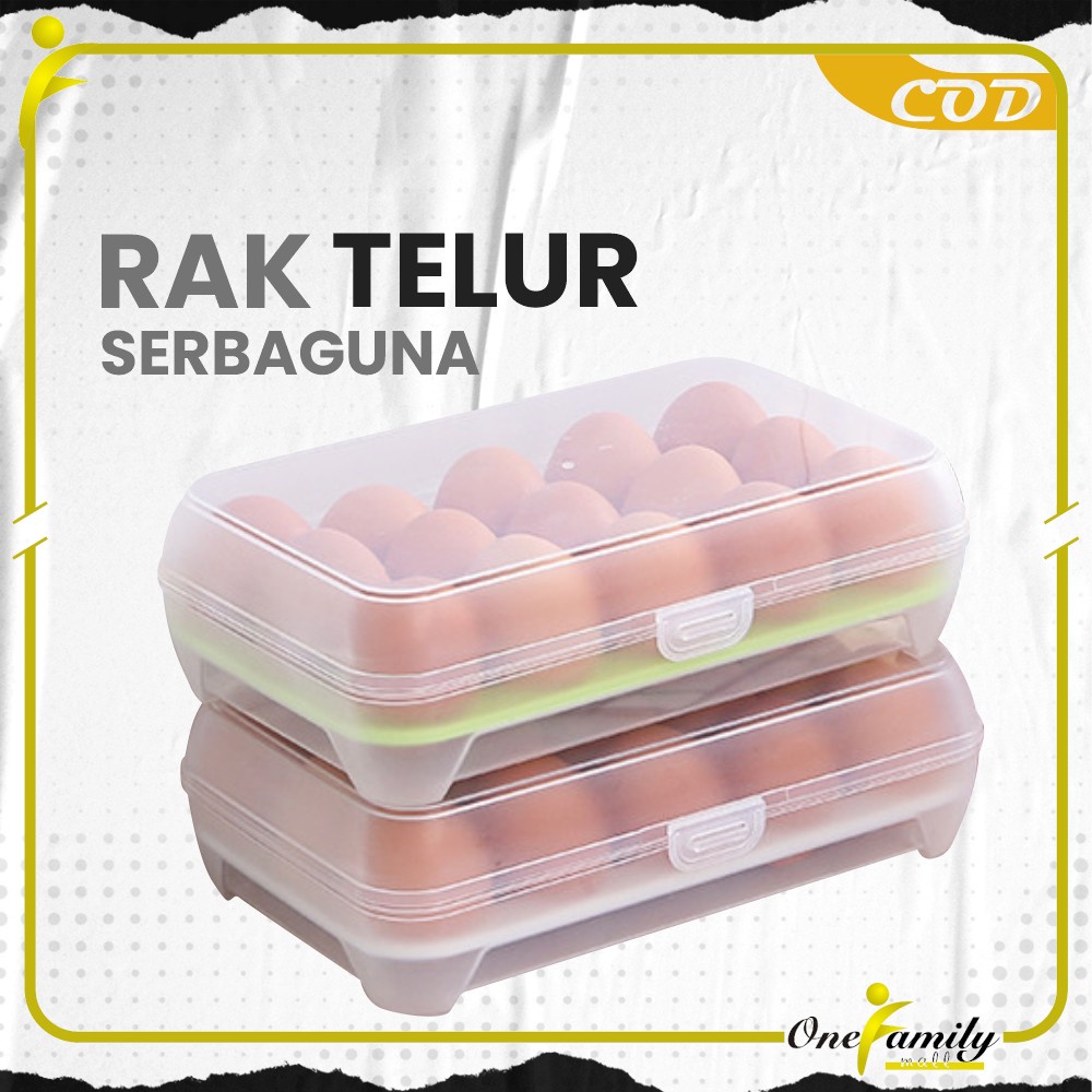 Jual ONE-C791 Kotak Tempat Rak Susun Penyimpanan Telur 15 Lubang Sekat ...