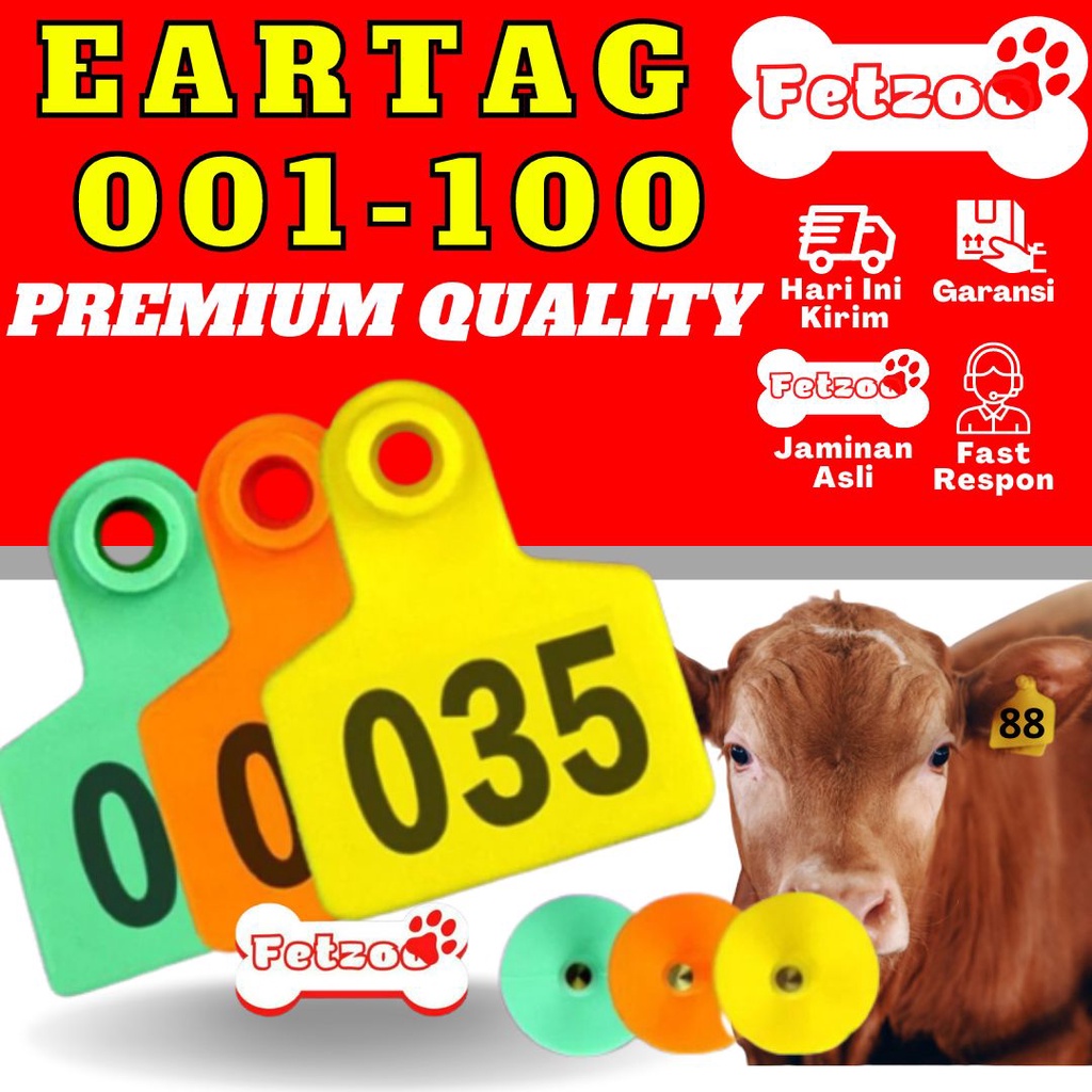 Jual Ear Tag Nomer Per100 Eartag Ternak Hewan Kambing Sapi Domba Babi ...