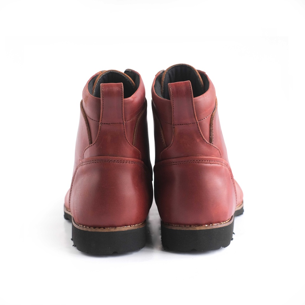 Jual Sepatu Boot Kulit Pria - Winshor - Atom Red Wine | Shopee Indonesia
