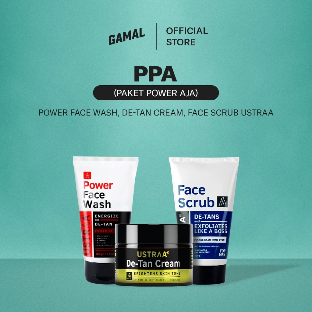 PPA - Paket Power Aja (Power Face wash, Face scrub, De-tan Cream)-Perawatan Mencerahkan Wajah Kusam