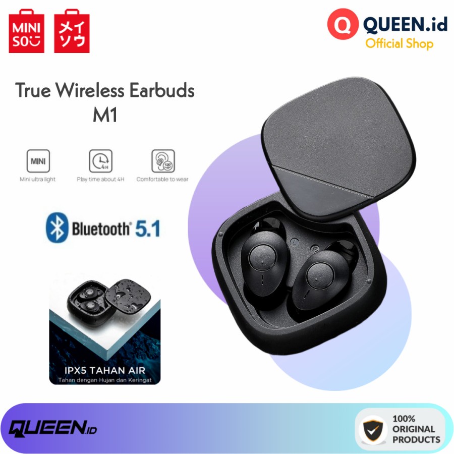 Jual Miniso M1 TWS True Wireless Earbuds Headset Bluetooth 5.1 IPX5