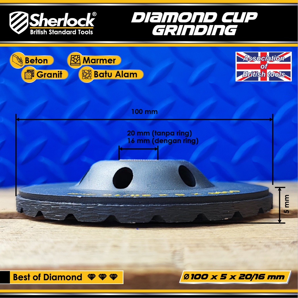 Jual Diamond Cup Grinding Wheel Turbo 4 " inch Sherlock Original ...