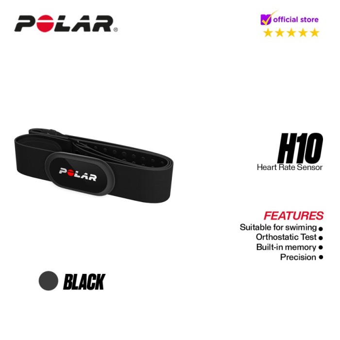 Jual Polar H10 Chest Strap HR Monitor / Bluetooth dan ANT+ Black