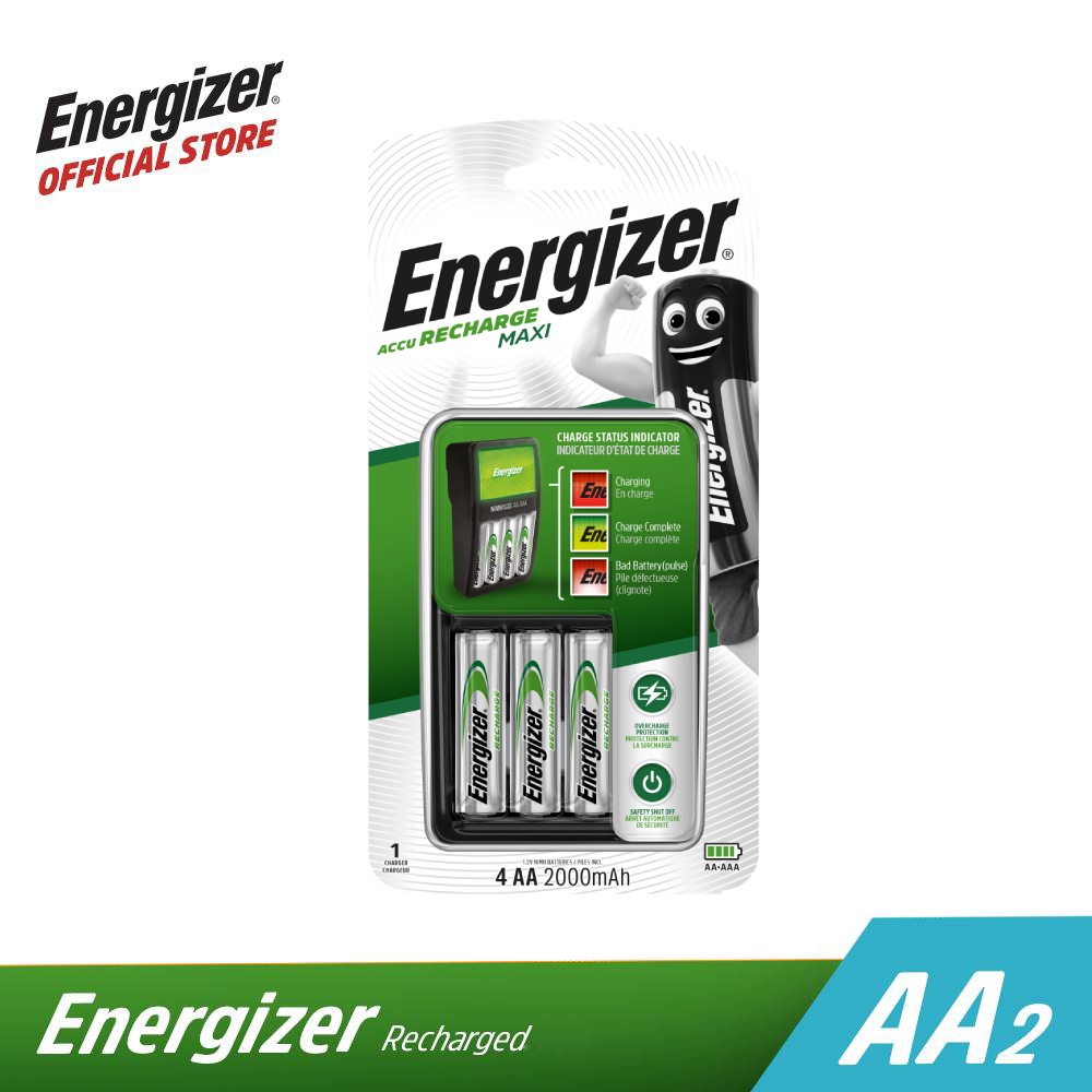Jual Charger Unit ENERGIZER Chvcm W/ 4 Batteries AA 2000 Mah Shopee