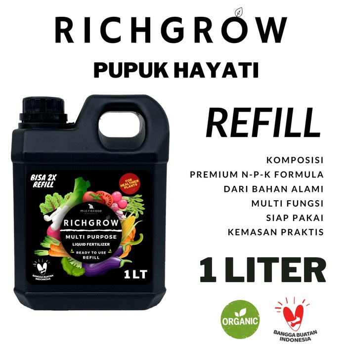 Jual PUPUK ORGANIK CAIR HAYATI | RICHGROW REFILL 1 LITER PENYUBUR ...