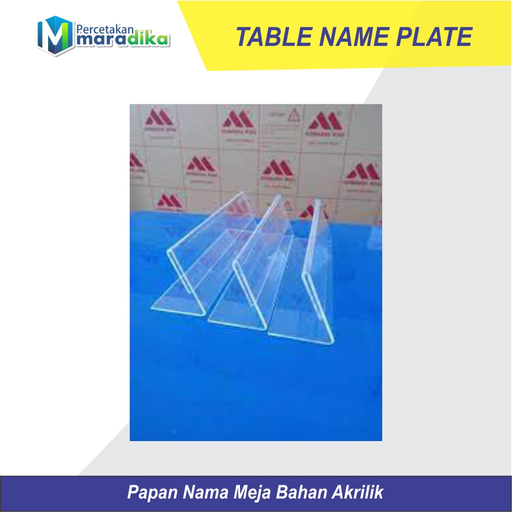 Jual 7cm x 30cm Table Name Plate/Papan Nama Meja Akrilik Plus Tulisan ...