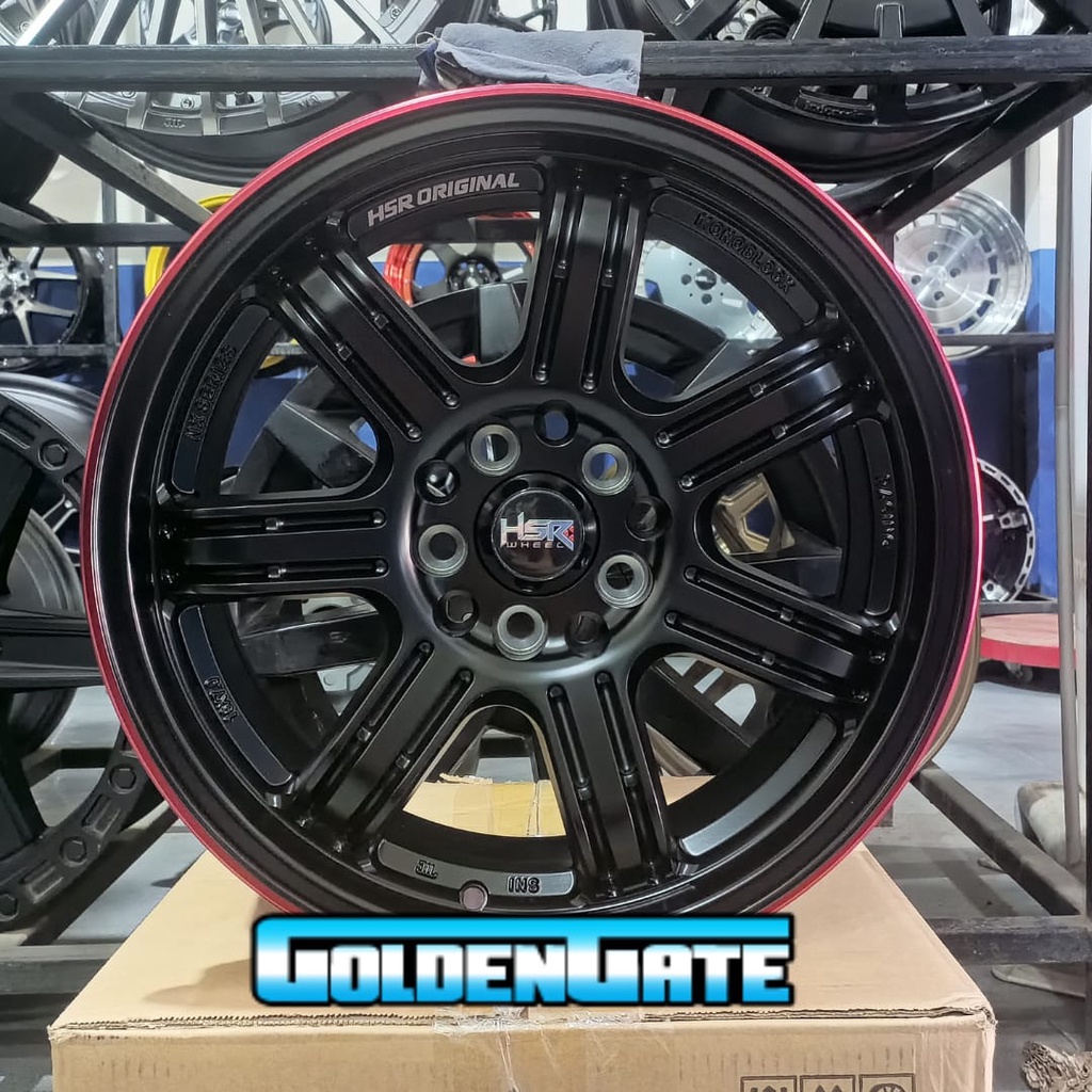 Jual Velg mobil R16 racing palang 7 HSR SIAK ring 16x7 hitam bisa