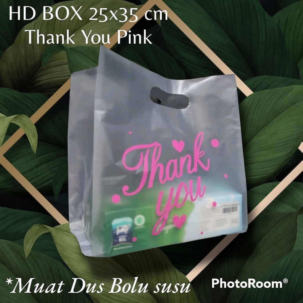 Jual Ecer Kantong Plastik Hd Box Bolu Susu Motif Thank You Tas