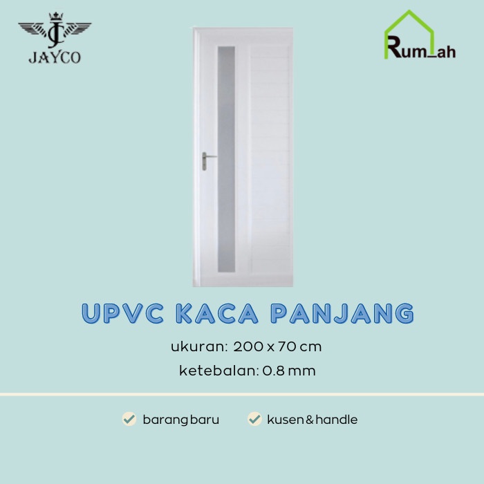 Jual Pintu Kamar Upvc Putih Kaca Panjang Pintu Toilet Kusen Jayco Shopee Indonesia 6574