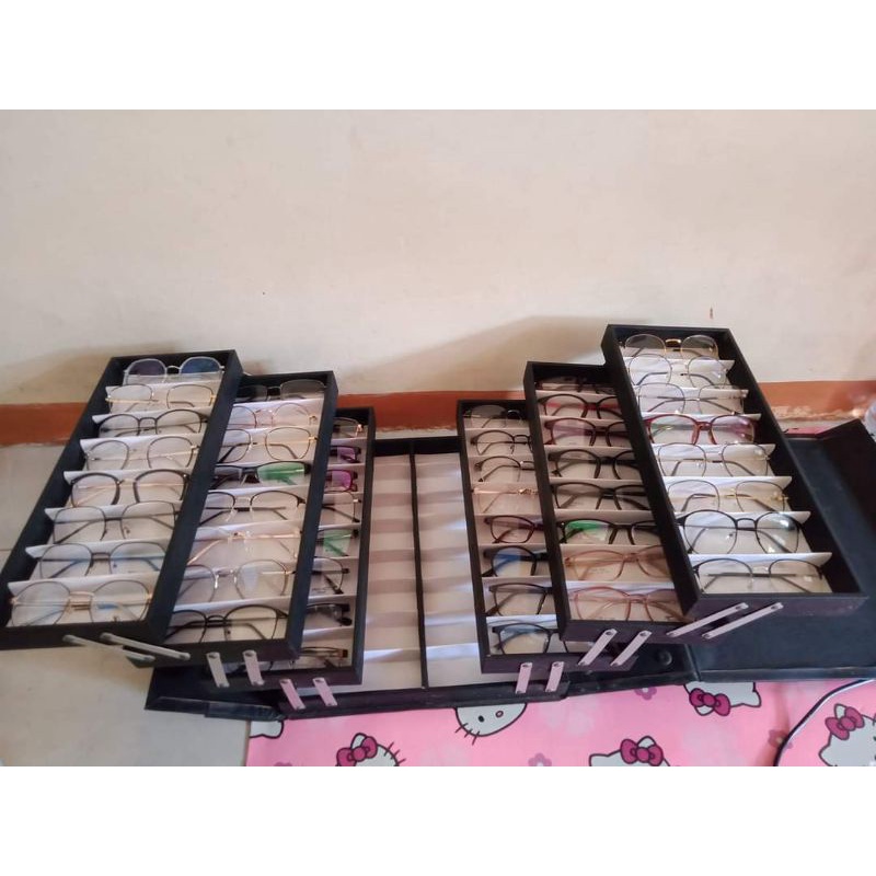 Jual Koper tray box Frame Kacamata Daya Muat 64pcs Box Frame Display ...