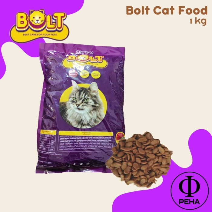 Jual Makanan Kucing Bolt 1kg Fish Donat Salmon Bulat Bolt Ungu Cat Dry