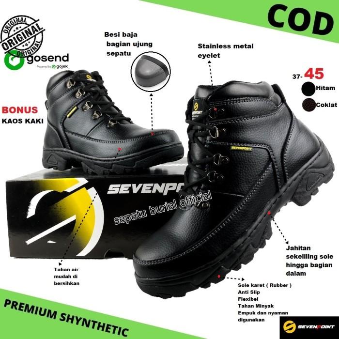 Jual Sepatu Safety Boots Pria Wanita Original Sevenpoint Ujung Besi