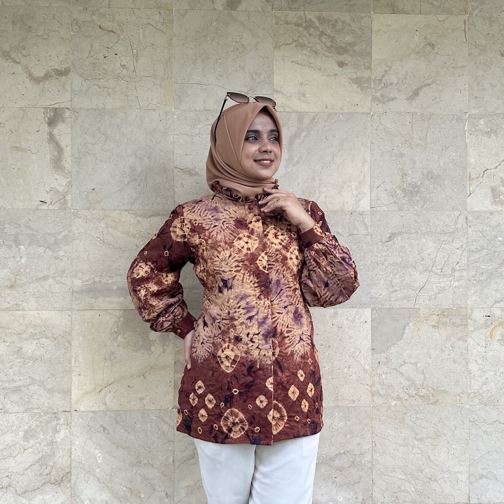Jual KEMEJA RAMPEL LAURA MOTIF JUMPUTAN HANDMADE KHAS PALEMBANG ...