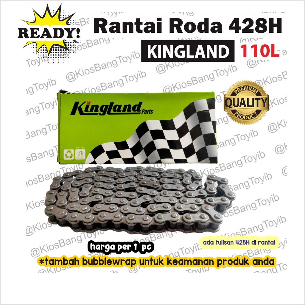 Jual Rantai Sepeda Motor/ Rantai Roda Motor 428H - 110L (KINGLAND ...