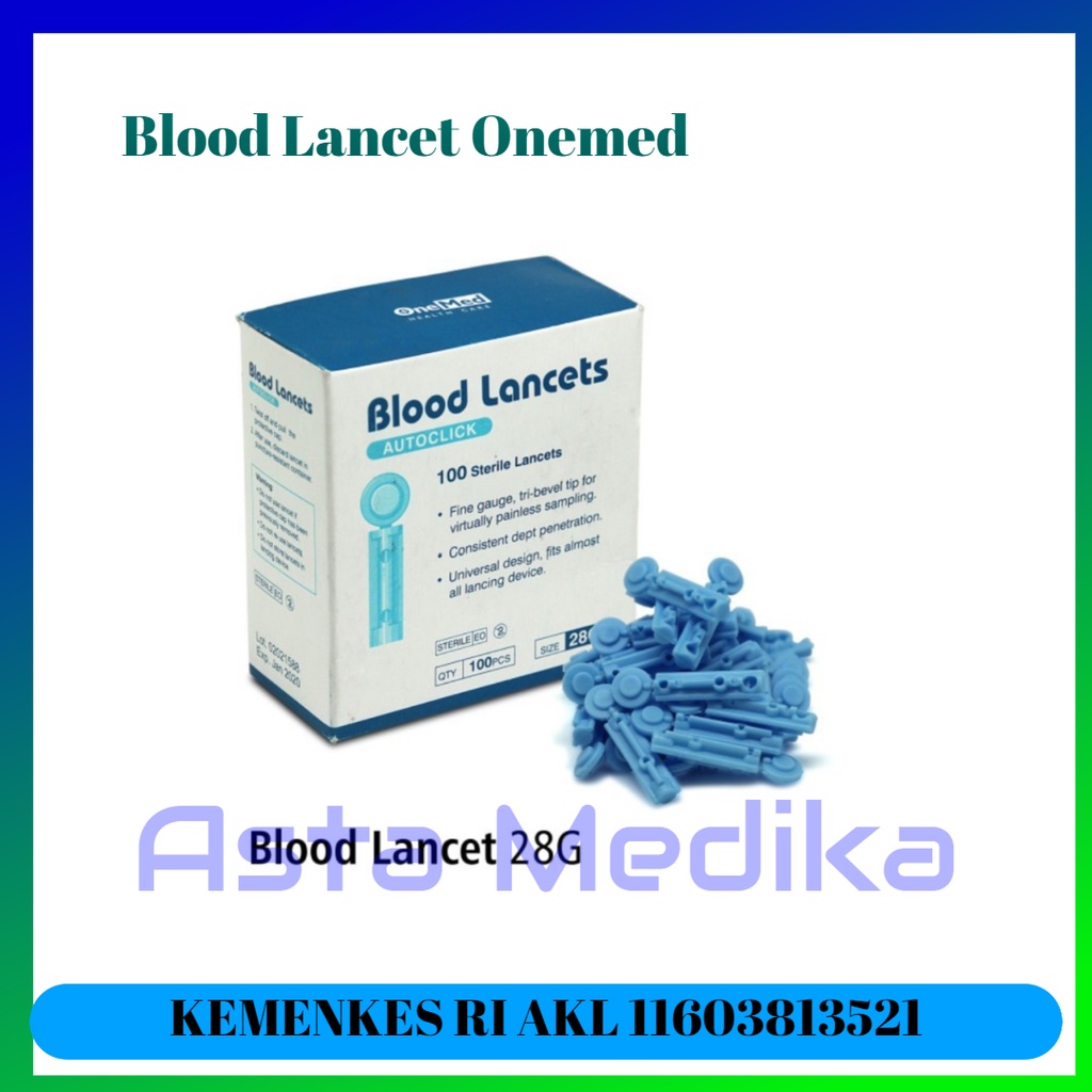 Jual Blood Lancets 26G Onemed Jarum Lancet 26 One Med Box Shopee Indonesia