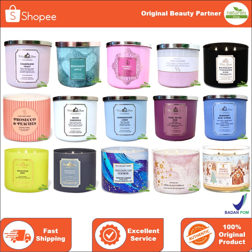 Jual BBW Bath and Body Works THREE 3 WICK SCENTED CANDLE Lilin Into The