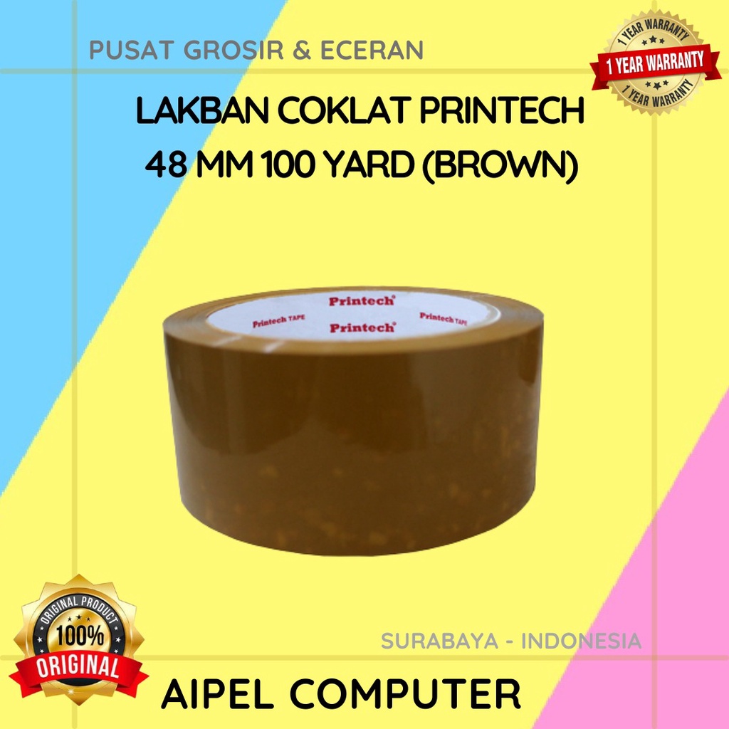 Jual COKLAT | LAKBAN COKLAT PRINTECH 48 MM 100 YARD (BROWN) | Shopee ...