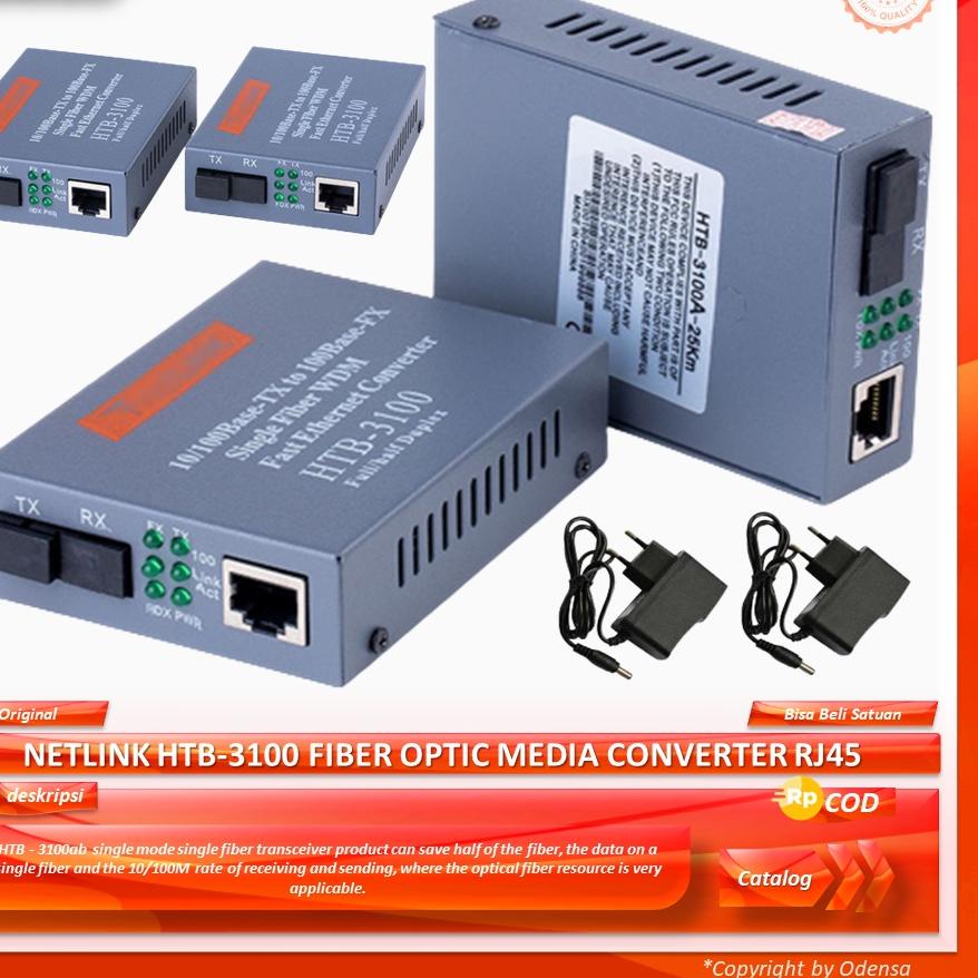 Jual AVE201 NETLINK HTB 3100 Fiber Optical Media Converter RJ45 20KM 10 ...