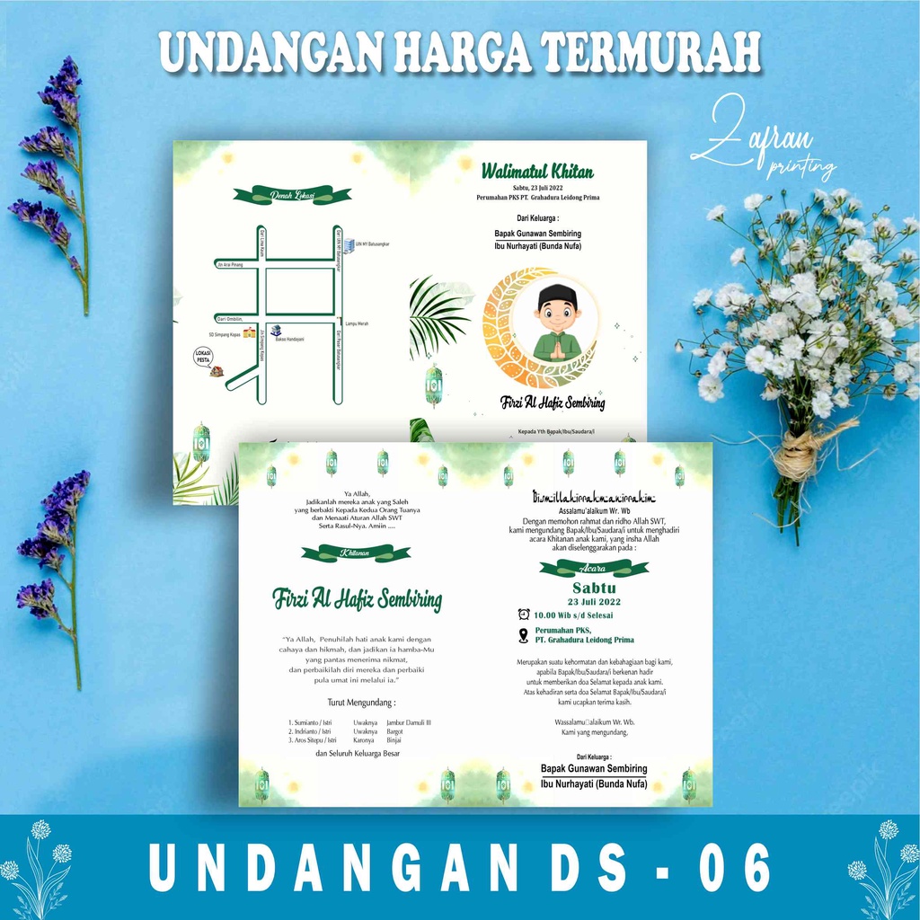 Jual Undangan Khitanan, Sunatan Pakai Photo | Shopee Indonesia