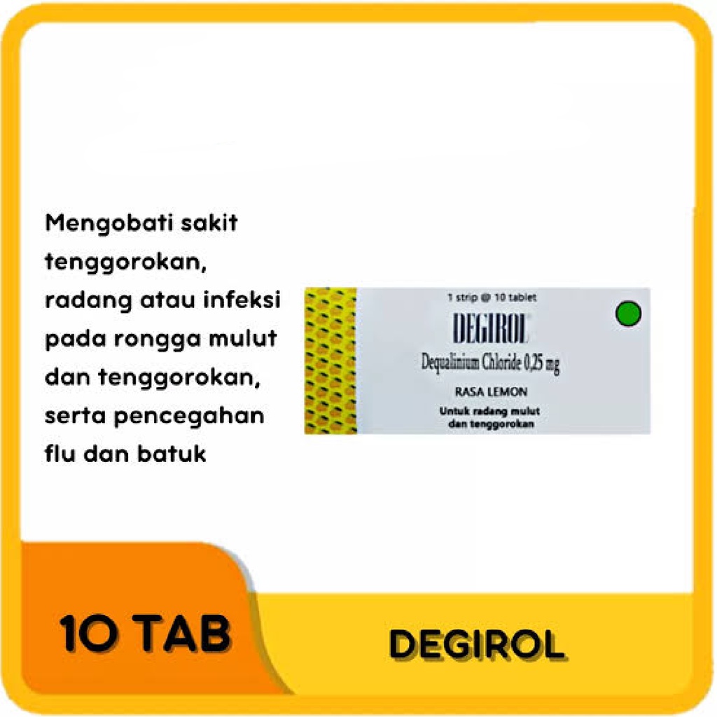 Jual Degirol Tablet Hisap Radang Mulut Dan Tenggorokan Strip Isi 10 ...