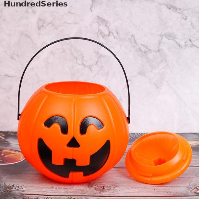 Jual EQ990 HundredSeries Halloween Party Props Plastic Pumpkin Bucket