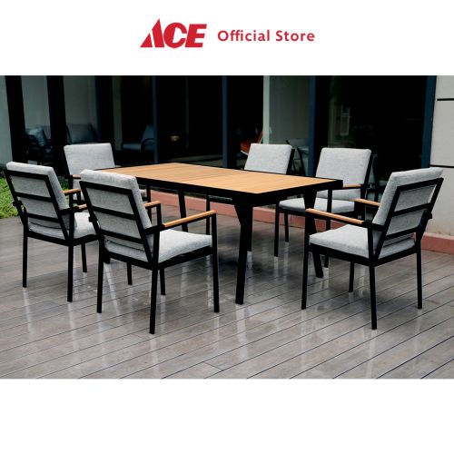 Jual Ace Soleil Vasco Set Meja Makan Kursi Hitam Dining Table Set