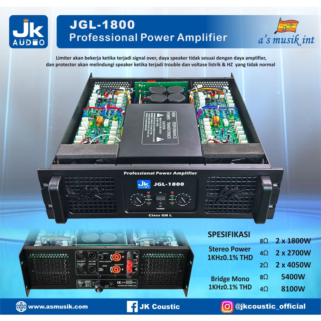 Jual Power JGL 1800 JK Audio Power Amplifier | Shopee Indonesia