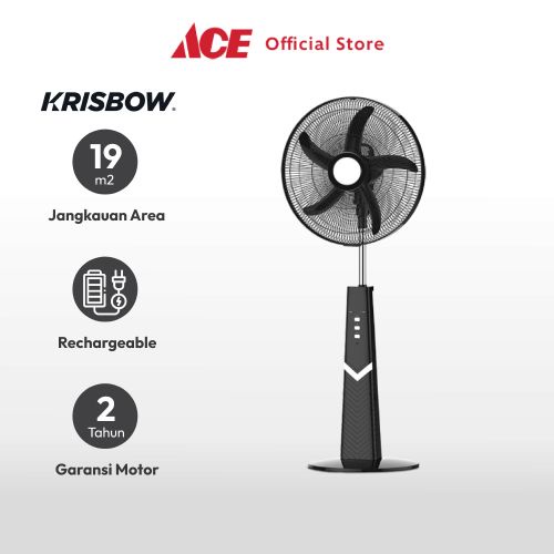 Jual Ace Krisbow Inci Kipas Angin Berdiri Rechargeable Standing Fan