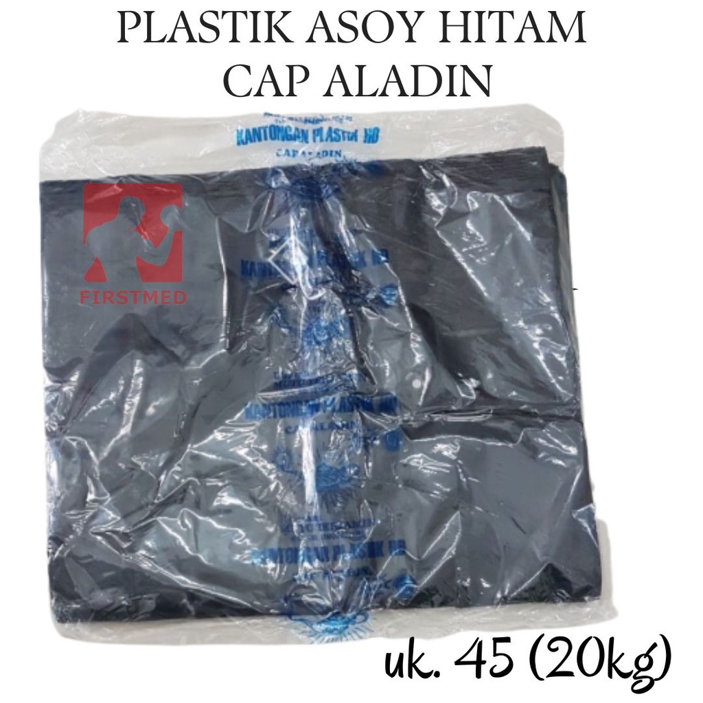 Jual PLASTIK ASOY HITAM 20 KG UKURAN 45 CAP ALADIN PLASTIK KRESEK JUMBO ...