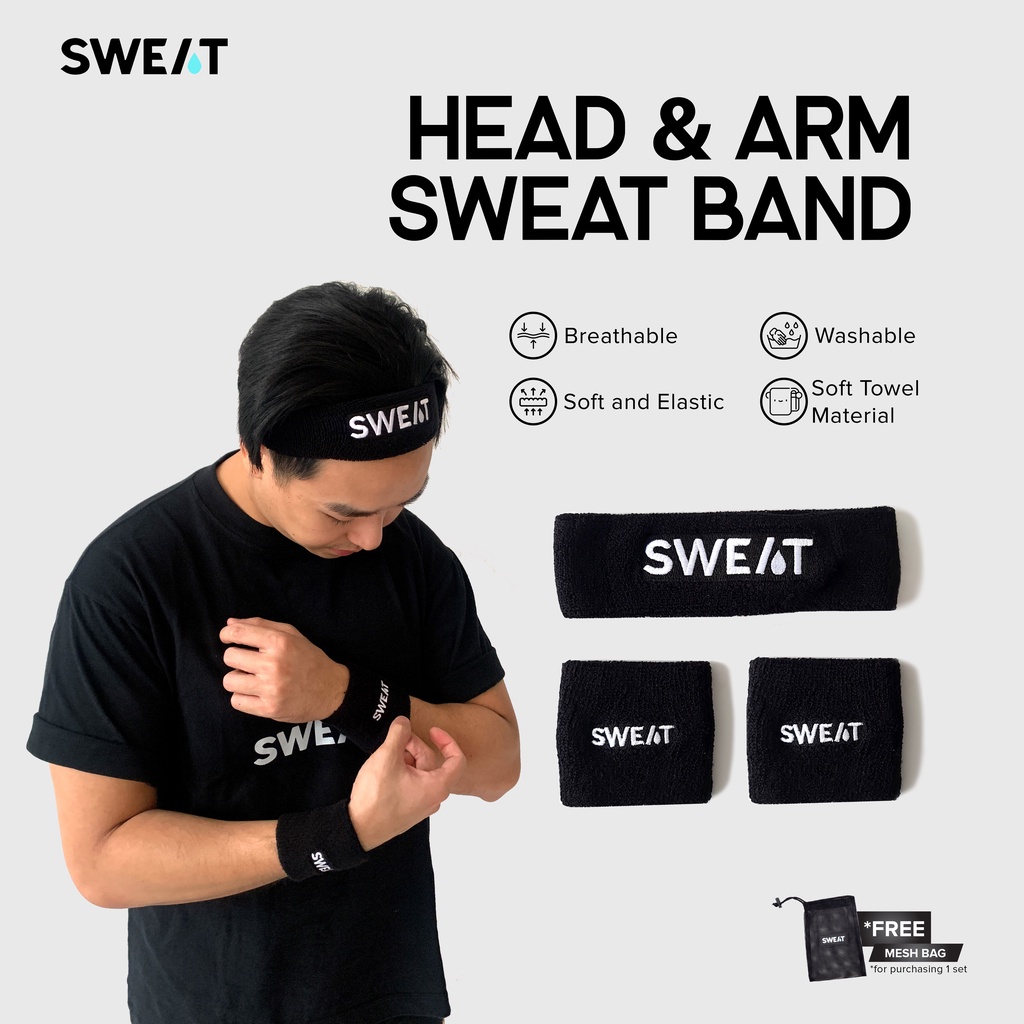 Jual SWEAT HEADBAND & ARMBAND IKAT KEPALA IKAT TANGAN UNTUK OLAHRAGA
