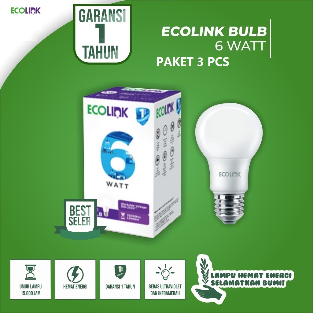 Jual Paket Isi Pcs Ecolink Lampu Bohlam Led Watt Bulb W W