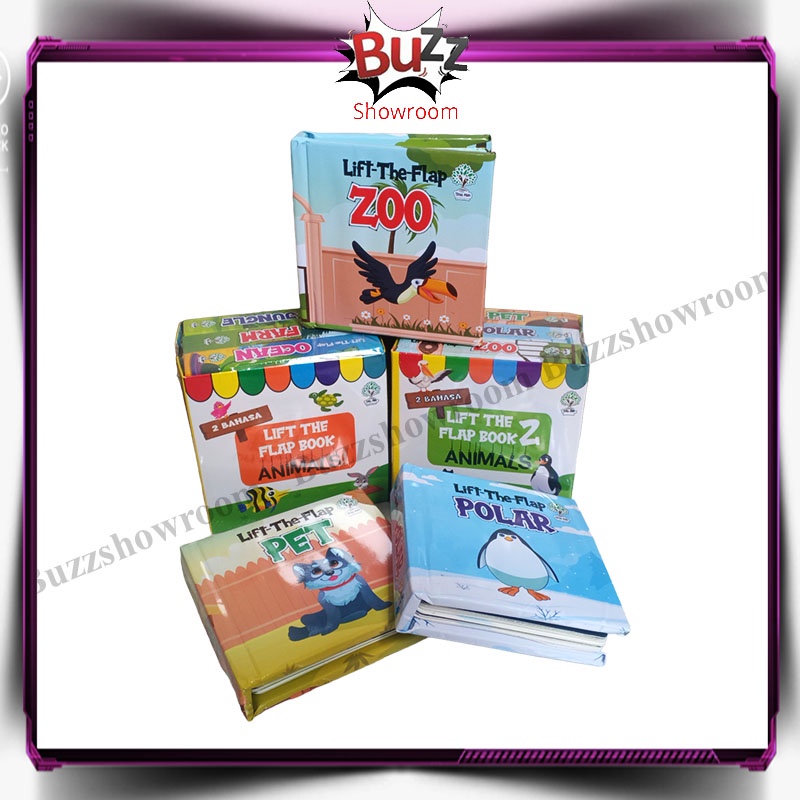 Jual Flip the flap book BUKU EDUKASI ANAK BELAJAR ANAK 2 bahasa 3 IN 1