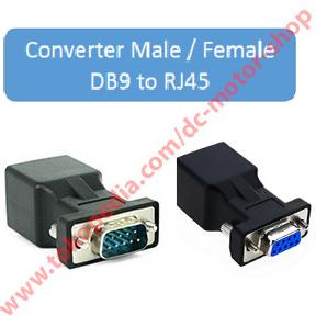 Jual converter male/female db9 to rj45 - Connector rs232 modular dc ...