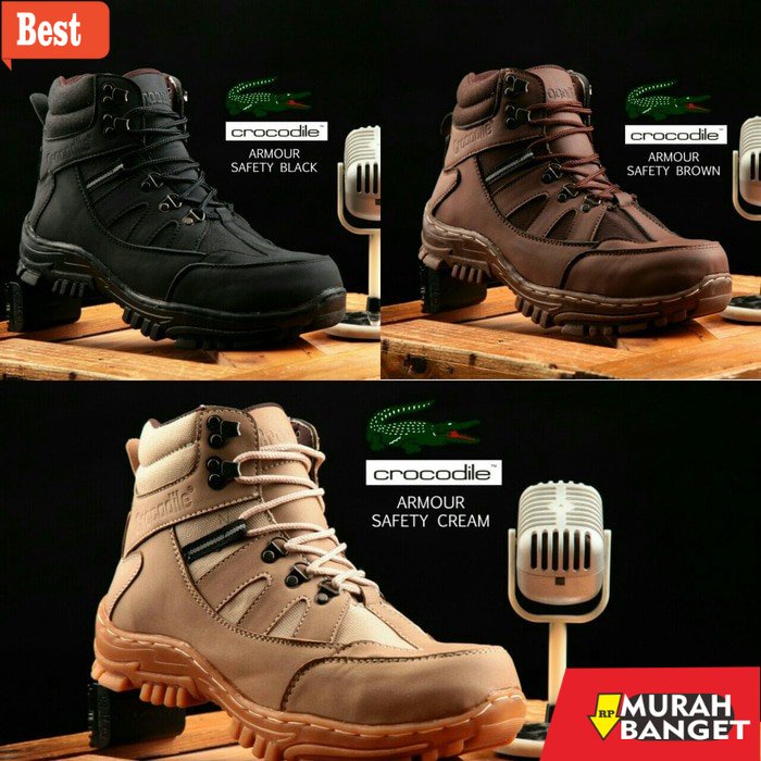 Jual Boot terbaik 2023 PROMO !! Sepatu Boots Safety Pria Crocodile
