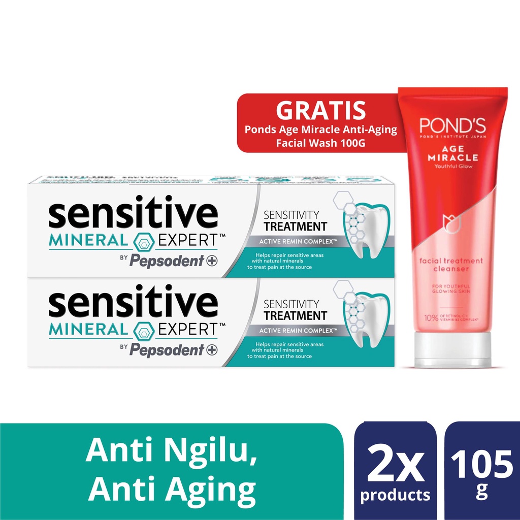 Jual Buy 2 Pepsodent Sensitive Mineral Expert Sensitivity Treatment ...