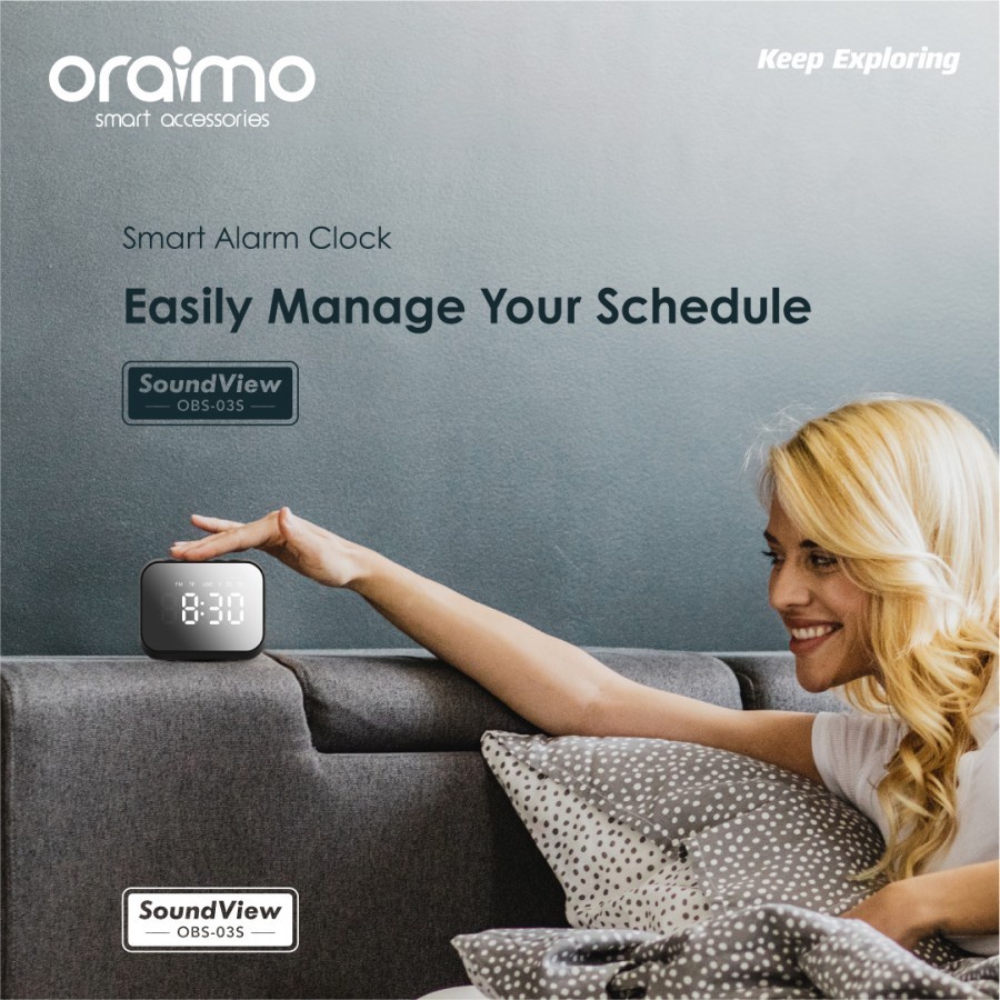Jual Oraimo SoundView Wireless Bluetooth Speaker Smart Alarm Clock OBS ...