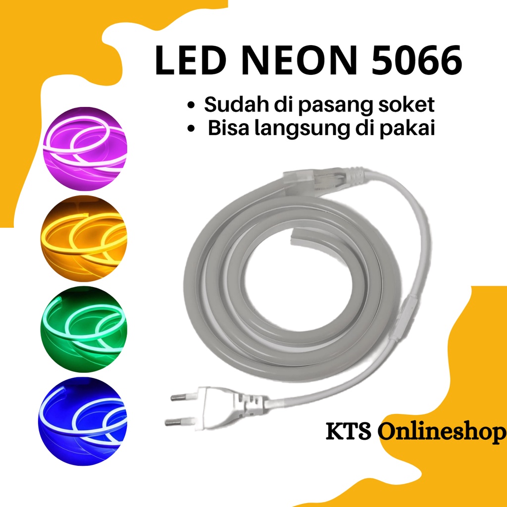 Jual Paket Lampu Led Neon Flex 220v Lengkap Tinggal Colok Hk 5066 Strip Flexible Ip65 