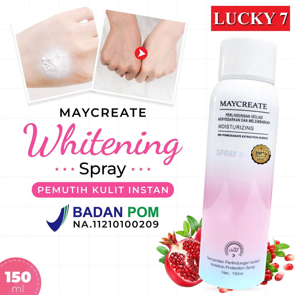 Jual [ BPOM ] Maycreate Korea Moisturizing Whitening Spray Lotion Ampuh
