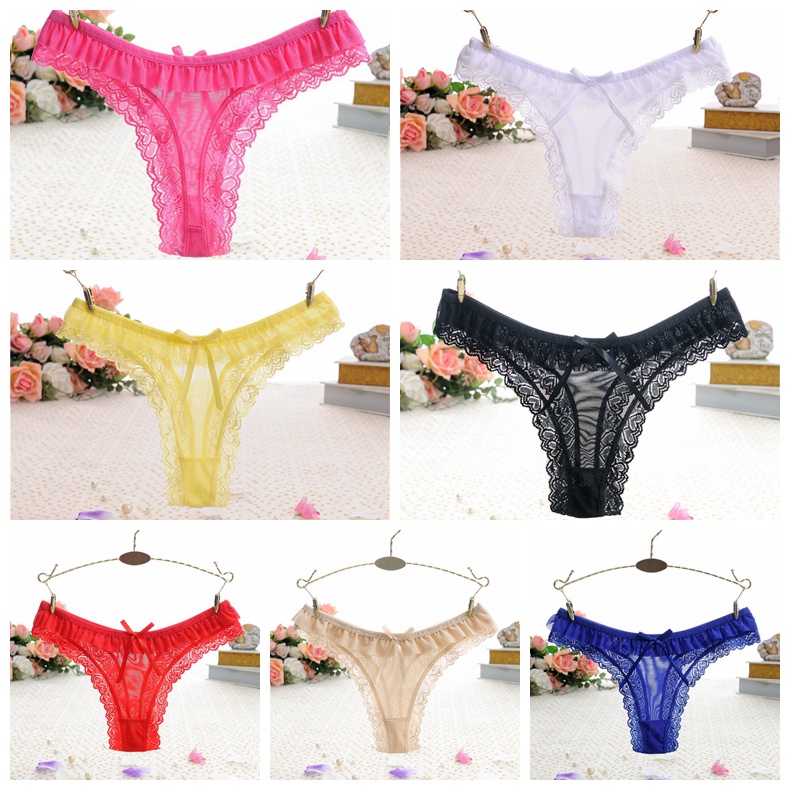 Jual (COD) G String Wanita Transparan Renda celana dalam wanita Sexy ...