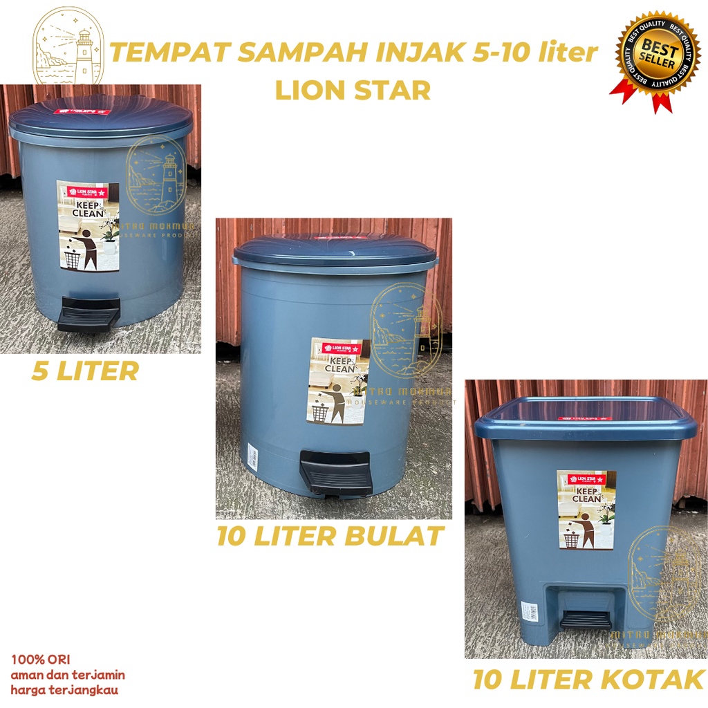 Jual TERMURAH!! TEMPAT SAMPAH INJAK 5-10 LITER LION STAR / TEMPAT ...