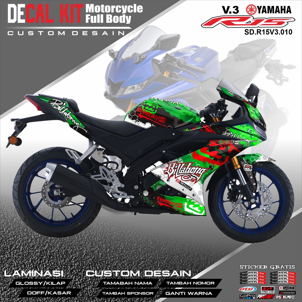 Jual Decal R15 V3 - Dekal Stiker Striping Fullbody Fullblock List ...