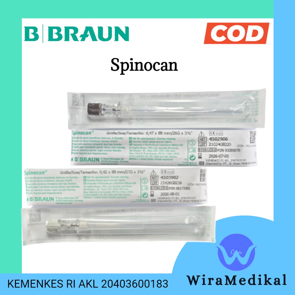 Jual SPINOCAN 25G 26G 27G B BRAUN / Jarum Spinal | Shopee Indonesia