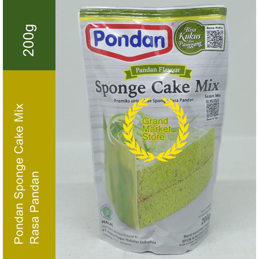 Jual Pondan Sponge Cake Mix Pandan 200g 200 G Tepung Premiks Kue Instan