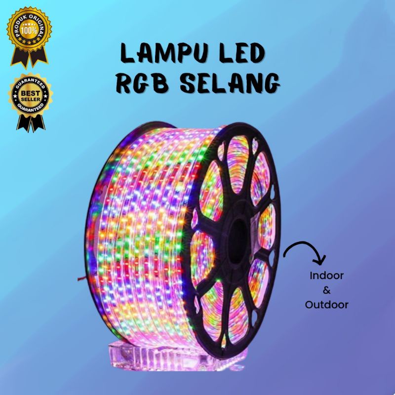 Jual LAMPU LED STRIP SELANG ROPE LED 3528 WARNA WARNI RGB IP66 METERAN