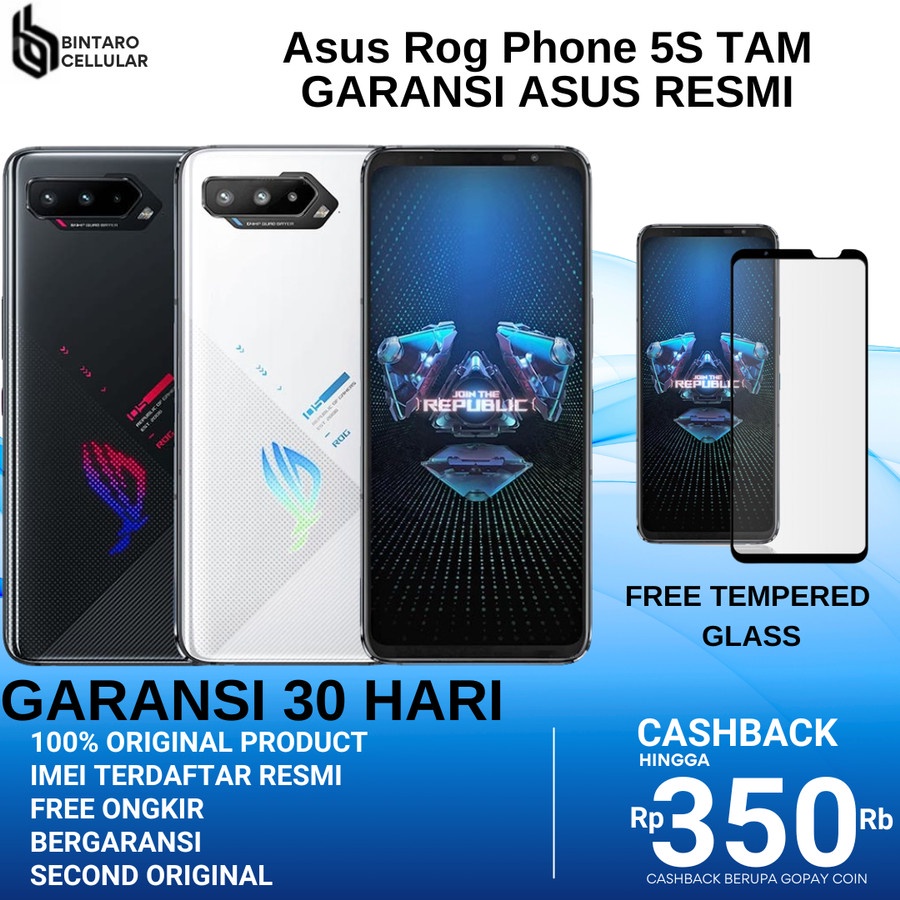 Jual [ Tam ] Asus Rog Phone 5 5s 8 128gb 8 256gb 18 512gb Garansi Resmi